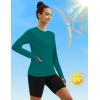 imageTACVASEN Long Sleeve Shirts for Women Workout Top UPF 80 UV Protection Lightweight Rash Guard with Pocket Running ShirtE Green