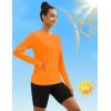 imageTACVASEN Long Sleeve Shirts for Women Workout Top UPF 80 UV Protection Lightweight Rash Guard with Pocket Running ShirtFrorange