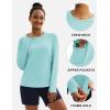 imageTACVASEN Long Sleeve Shirts for Women Workout Top UPF 80 UV Protection Lightweight Rash Guard with Pocket Running ShirtL Lake Blue