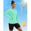 imageTACVASEN Long Sleeve Shirts for Women Workout Top UPF 80 UV Protection Lightweight Rash Guard with Pocket Running ShirtMintgreen