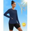 imageTACVASEN Long Sleeve Shirts for Women Workout Top UPF 80 UV Protection Lightweight Rash Guard with Pocket Running ShirtNavy