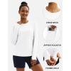 imageTACVASEN Long Sleeve Shirts for Women Workout Top UPF 80 UV Protection Lightweight Rash Guard with Pocket Running ShirtWhite