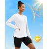imageTACVASEN Long Sleeve Shirts for Women Workout Top UPF 80 UV Protection Lightweight Rash Guard with Pocket Running ShirtWhite