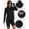 imageTACVASEN Womens UPF 80 UV Protection Hoodie Lightweight Long Sleeves Quick Dry Fishing Running Workout Shirt OutdoorBlack