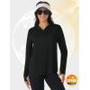 imageTACVASEN Womens UPF 80 UV Protection Hoodie Lightweight Long Sleeves Quick Dry Fishing Running Workout Shirt OutdoorBlack