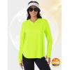 imageTACVASEN Womens UPF 80 UV Protection Hoodie Lightweight Long Sleeves Quick Dry Fishing Running Workout Shirt OutdoorFluorescent Green
