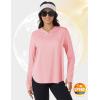 imageTACVASEN Womens UPF 80 UV Protection Hoodie Lightweight Long Sleeves Quick Dry Fishing Running Workout Shirt OutdoorLight Pink
