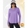 imageTACVASEN Womens UPF 80 UV Protection Hoodie Lightweight Long Sleeves Quick Dry Fishing Running Workout Shirt OutdoorLight Purple