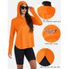 imageTACVASEN Womens UPF 80 UV Protection Hoodie Lightweight Long Sleeves Quick Dry Fishing Running Workout Shirt OutdoorOrange