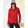 imageTACVASEN Womens UPF 80 UV Protection Hoodie Lightweight Long Sleeves Quick Dry Fishing Running Workout Shirt OutdoorRed