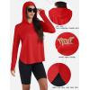 imageTACVASEN Womens UPF 80 UV Protection Hoodie Lightweight Long Sleeves Quick Dry Fishing Running Workout Shirt OutdoorRed