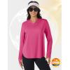 imageTACVASEN Womens UPF 80 UV Protection Hoodie Lightweight Long Sleeves Quick Dry Fishing Running Workout Shirt OutdoorRose Red