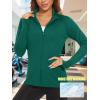 imageTACVASEN Womens Workout Jackets Lightweight Athletic Jacket Zip Up UPF 50 UV Protection Long Sleeve Sun ShirtEgreen