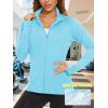 imageTACVASEN Womens Workout Jackets Lightweight Athletic Jacket Zip Up UPF 50 UV Protection Long Sleeve Sun ShirtLight Blue