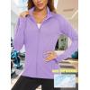 imageTACVASEN Womens Workout Jackets Lightweight Athletic Jacket Zip Up UPF 50 UV Protection Long Sleeve Sun ShirtLight Purple