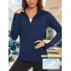 imageTACVASEN Womens Workout Jackets Lightweight Athletic Jacket Zip Up UPF 50 UV Protection Long Sleeve Sun ShirtNavy