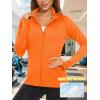 imageTACVASEN Womens Workout Jackets Lightweight Athletic Jacket Zip Up UPF 50 UV Protection Long Sleeve Sun ShirtOrange