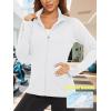 imageTACVASEN Womens Workout Jackets Lightweight Athletic Jacket Zip Up UPF 50 UV Protection Long Sleeve Sun ShirtWhite