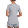 imageTACVASEN Womens Workout Shirt Short Sleeve UPF 80 Sun Protection Shirts Moisture Wicking TopsBright Gray