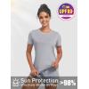 imageTACVASEN Womens Workout Shirt Short Sleeve UPF 80 Sun Protection Shirts Moisture Wicking TopsBright Gray