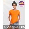 imageTACVASEN Womens Workout Shirt Short Sleeve UPF 80 Sun Protection Shirts Moisture Wicking TopsFresh Orange