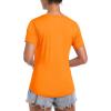 imageTACVASEN Womens Workout Shirt Short Sleeve UPF 80 Sun Protection Shirts Moisture Wicking TopsFresh Orange