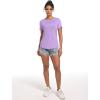 imageTACVASEN Womens Workout Shirt Short Sleeve UPF 80 Sun Protection Shirts Moisture Wicking TopsLight Purple