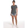 imageTACVASEN Womens Workout Shirt Short Sleeve UPF 80 Sun Protection Shirts Moisture Wicking TopsSea Grey