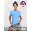 imageTACVASEN Womens Workout Shirt Short Sleeve UPF 80 Sun Protection Shirts Moisture Wicking TopsSky Blue