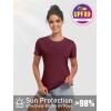 imageTACVASEN Womens Workout Shirt Short Sleeve UPF 80 Sun Protection Shirts Moisture Wicking TopsWine Red