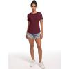 imageTACVASEN Womens Workout Shirt Short Sleeve UPF 80 Sun Protection Shirts Moisture Wicking TopsWine Red