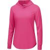imageTACVASEN Womens UPF 80 UV Protection Hoodie Lightweight Long Sleeves Quick Dry Fishing Running Workout Shirt OutdoorRose Red