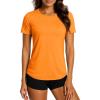 imageTACVASEN Womens Workout Shirt Short Sleeve UPF 80 Sun Protection Shirts Moisture Wicking TopsFresh Orange