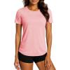 imageTACVASEN Womens Workout Shirt Short Sleeve UPF 80 Sun Protection Shirts Moisture Wicking TopsLight Pink
