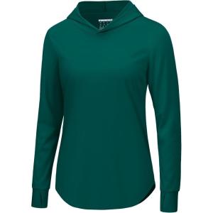 imageTACVASEN Womens UPF 80 UV Protection Hoodie Lightweight Long Sleeves Quick Dry Fishing Running Workout Shirt OutdoorGreen