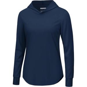 imageTACVASEN Womens UPF 80 UV Protection Hoodie Lightweight Long Sleeves Quick Dry Fishing Running Workout Shirt OutdoorNavy