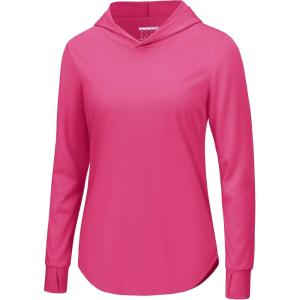 imageTACVASEN Womens UPF 80 UV Protection Hoodie Lightweight Long Sleeves Quick Dry Fishing Running Workout Shirt OutdoorRose Red
