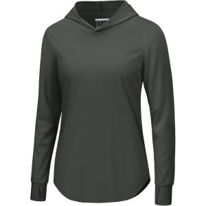 imageTACVASEN Womens UPF 80 UV Protection Hoodie Lightweight Long Sleeves Quick Dry Fishing Running Workout Shirt OutdoorSea Grey