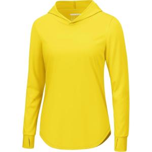 imageTACVASEN Womens UPF 80 UV Protection Hoodie Lightweight Long Sleeves Quick Dry Fishing Running Workout Shirt OutdoorYellow