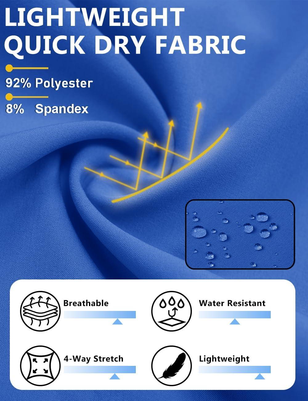 imageTACVASEN Mens Running Athletic Shorts 9quot Quick Dry Workout Gym Shorts Lightweight Summer Shorts 3 Zipper PocketsB Color Blue
