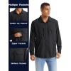 imageTACVASEN Fishing Shirt for Men Long Sleeve Shirt Quick Dry Fit Tactical Shirt Button Up Work Shirt Lightweight SafariBlack