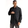imageTACVASEN Fishing Shirt for Men Long Sleeve Shirt Quick Dry Fit Tactical Shirt Button Up Work Shirt Lightweight SafariBlack