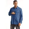 imageTACVASEN Fishing Shirt for Men Long Sleeve Shirt Quick Dry Fit Tactical Shirt Button Up Work Shirt Lightweight SafariRoyal Blue