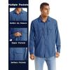 imageTACVASEN Fishing Shirt for Men Long Sleeve Shirt Quick Dry Fit Tactical Shirt Button Up Work Shirt Lightweight SafariRoyal Blue