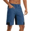imageTACVASEN Mens Hiking Cargo Shorts 10quot with Zipper Pockets Quick Dry Casual Stretch Golf Work Short Outdoor SummerBlue Grey