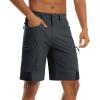imageTACVASEN Mens Hiking Cargo Shorts 10quot with Zipper Pockets Quick Dry Casual Stretch Golf Work Short Outdoor SummerDark Grey
