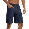 imageTACVASEN Mens Hiking Cargo Shorts 10quot with Zipper Pockets Quick Dry Casual Stretch Golf Work Short Outdoor SummerNavy