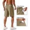 imageTACVASEN Mens Running Athletic Shorts 9quot Quick Dry Workout Gym Shorts Lightweight Summer Shorts 3 Zipper Pockets03khaki