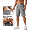 imageTACVASEN Mens Running Athletic Shorts 9quot Quick Dry Workout Gym Shorts Lightweight Summer Shorts 3 Zipper Pockets05light Grey