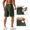 imageTACVASEN Mens Running Athletic Shorts 9quot Quick Dry Workout Gym Shorts Lightweight Summer Shorts 3 Zipper Pockets07green